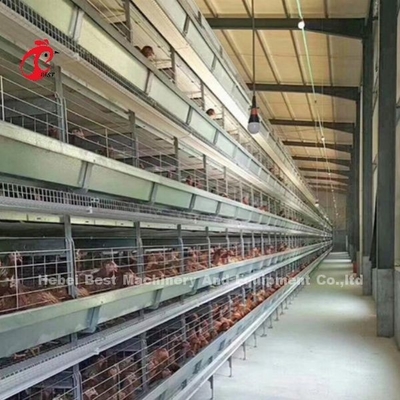 Sistema de gaiolas modulares de aves de capoeira para fazendas de camadas galvanizadas por imersão a quente Capacidade de gaiolas de bateria 96-200 pássaros arenosos