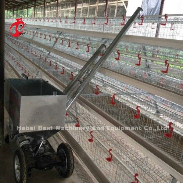 Trabalho de alimentação do carro da galinha automática para a gaiola Doris Shi da galinha de 3 séries ou de 4 séries